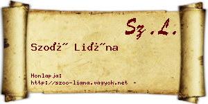 Szoó Liána névjegykártya